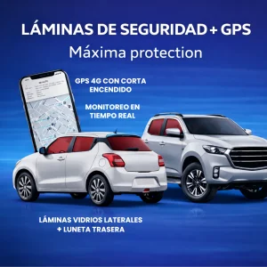 LÁMINAS VIDRIOS LATERALES CON LUNETA + GPS