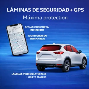 LÁMINAS VIDRIOS LATERALES CON LUNETA + GPS